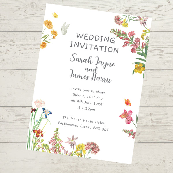 Floral Boho Wedding Day Invitation