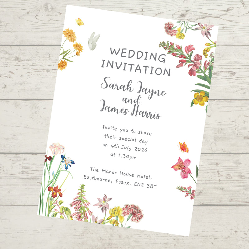 Floral Boho Wedding Day Invitation