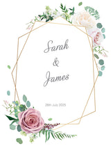 Framed Foliage Personalsied Aisle Runner Text