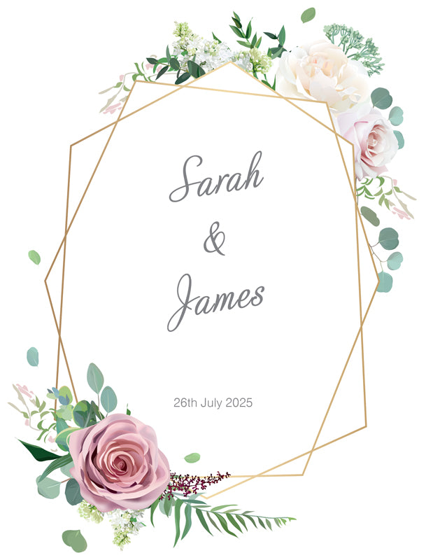 Framed Foliage Personalsied Aisle Runner Text