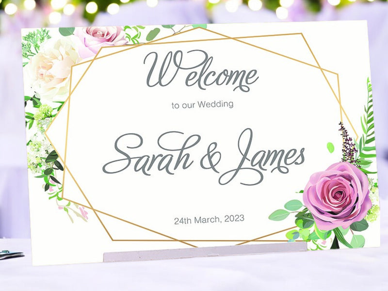 Framed Foliage Welcome to Our Wedding Sign