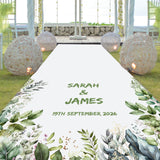 Botanical Green Foliage Wedding Aisle Runner