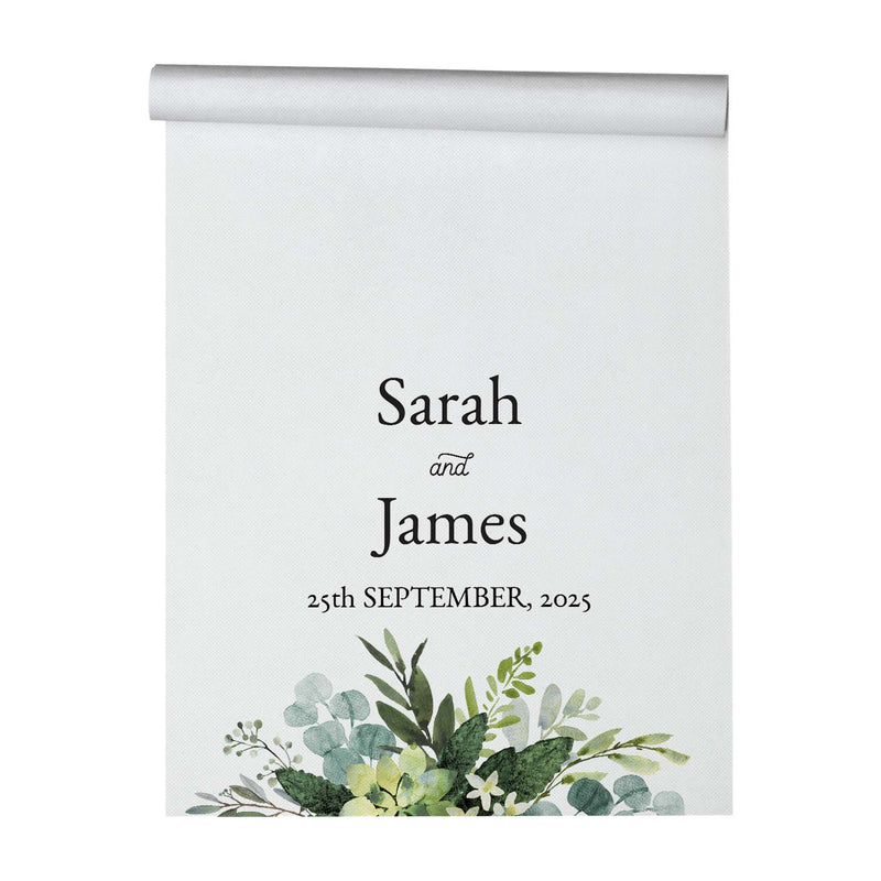lush greenery personalised aisle runner