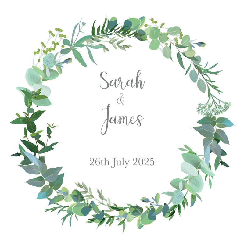 Greenery Personalised Aisle Runner Text
