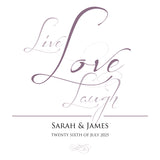 Live, Love, Laugh Personalised Aisle Runner Text
