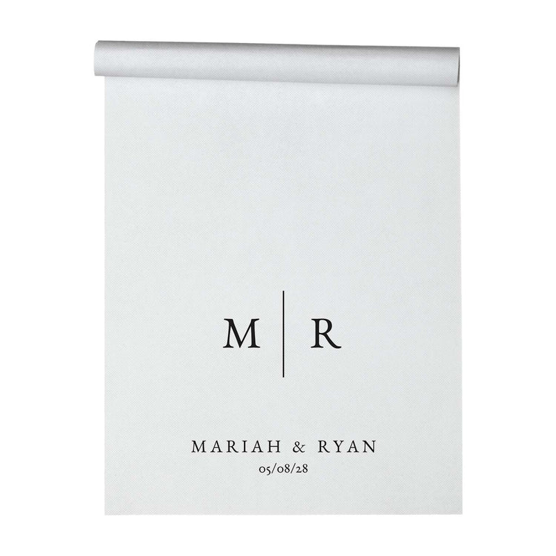 Personalised Simple Monogram Aisle Runner, 3 Sizes Available