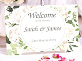 painted blooms wedding sign