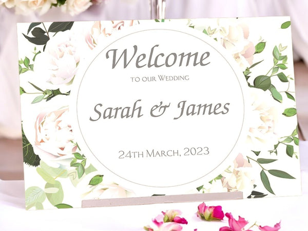 painted blooms wedding sign