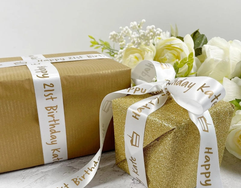 Personalised Satin Favour Ribbon 25 mm wide