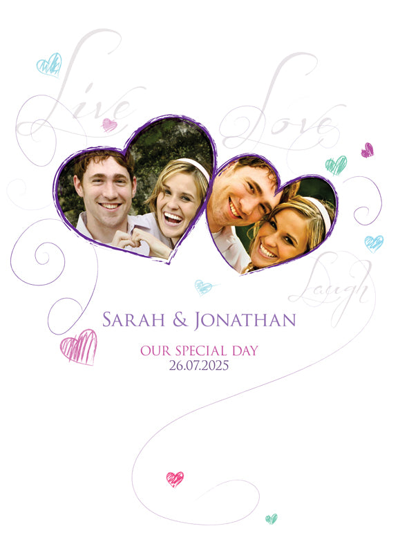 Photo Upload Personalised Aisle Runner Text