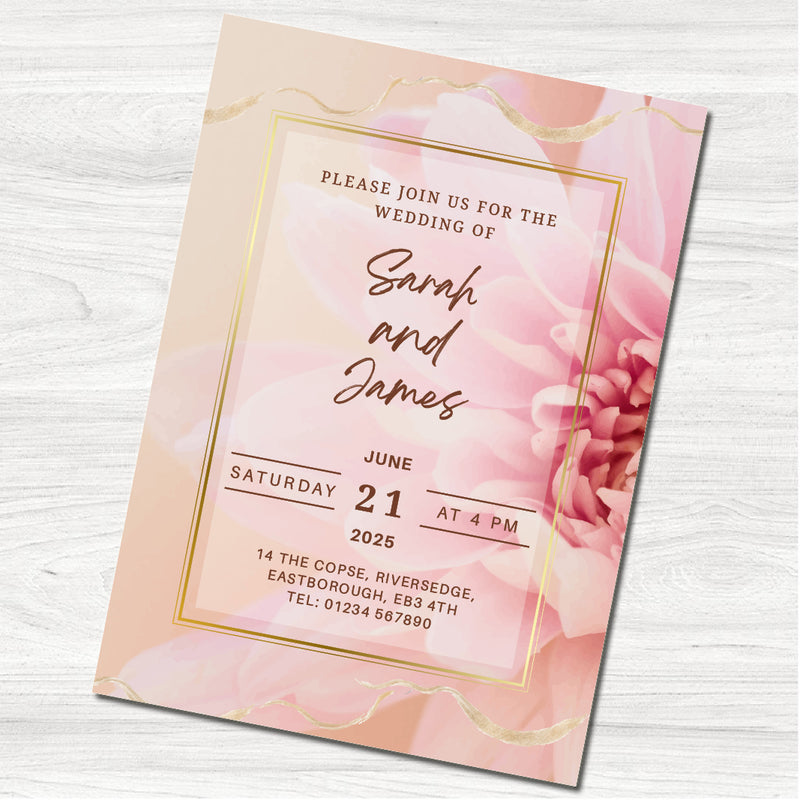 Pink Elegant wedding Day Invitation