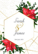 Red Poinsettia Personalised Aisle Runner Text