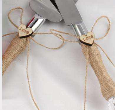 Rustic Handles Personalised Wedding Cake Knife & Serving Set