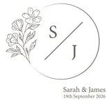 Elegant Floral Monogram Personalised Wedding Aisle Runner