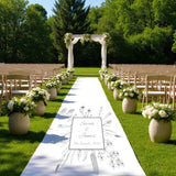 Personalised Sketched Flowers Aisle Runner, Custom Design, Made to Order, 3 Sizes, Personalised Bespoke Design, Suitable for All Occasions