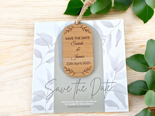 Save the Date Wooden Luggage Tags
