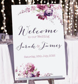 Vintage Flowers Welcome to Our Wedding Sign