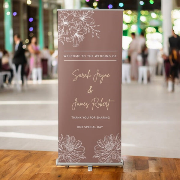 Vintage Wedding Roller Banner, Wedding Welcome Banner, Personalised Wedding Banner, Made to Order Banners, Rustic Theme, Roller Banner