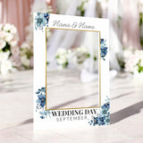 Personalised Selfie Frame, Wedding Selfie Frame Ideal for Engagement Parties, Celebrations & Weddings -  Blue Floral