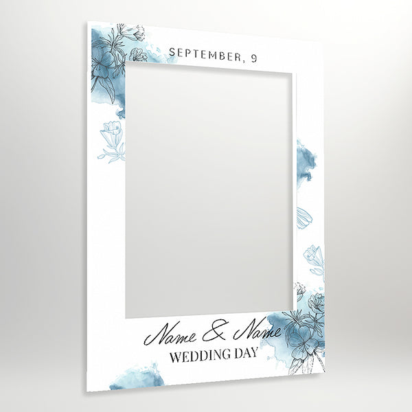Blue Splash Premium Personalised, Elegant Wedding Selfie Frame ideal for Engagement Parties, Weddings & Celebrations