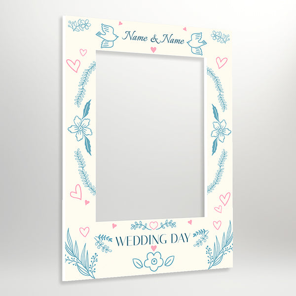 Doves Personalised Selfie Frame, Perfect for Celebrations, Engagement Parties & Weddings