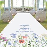 Personalised Wild Spring Flowers Wedding Aisle Runner