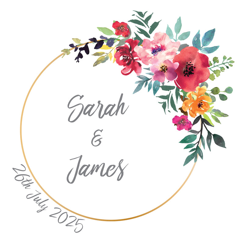 Water Coloured Bouquet Personalised Aisle Runner Text