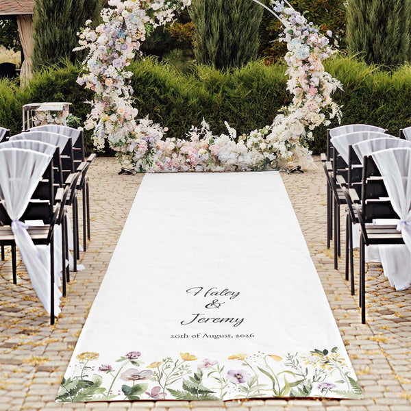 Wildflowers Personalised Aisle Runner - 3 Sizes Available