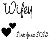 Two Hearts Hubby & Wifey Personalised Mugs