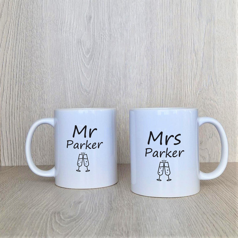 Mr & Mrs Champagne Flute Mugs