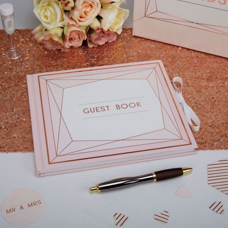 Geo Blush Guest Book.
