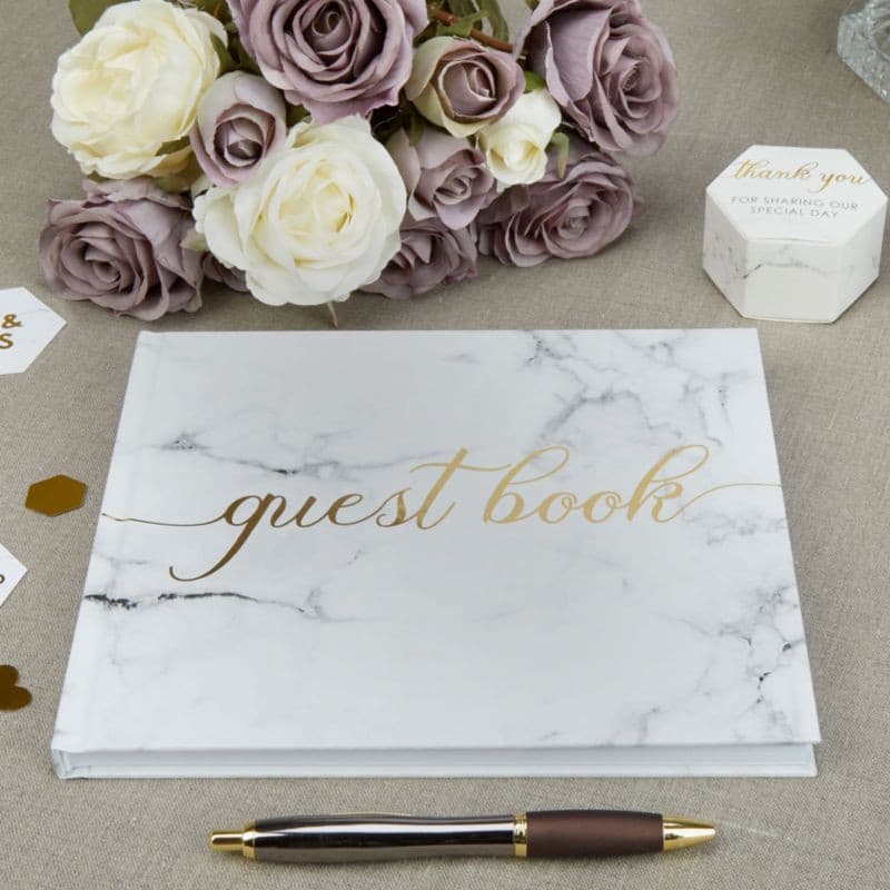 Scripted Marble Guest Book.