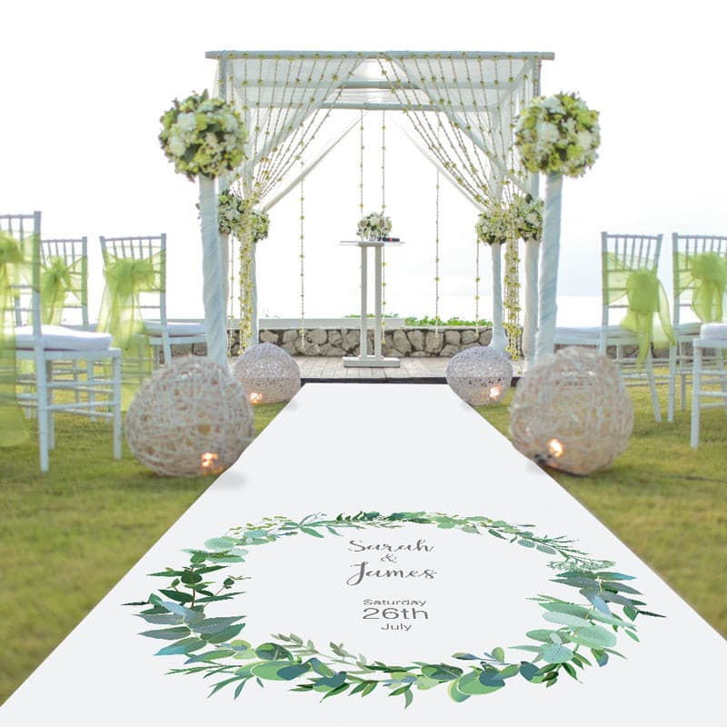 Greenery Personalised Aisle Runner.