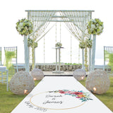 Water Coloured Bouquet Personalised Aisle Runner.
