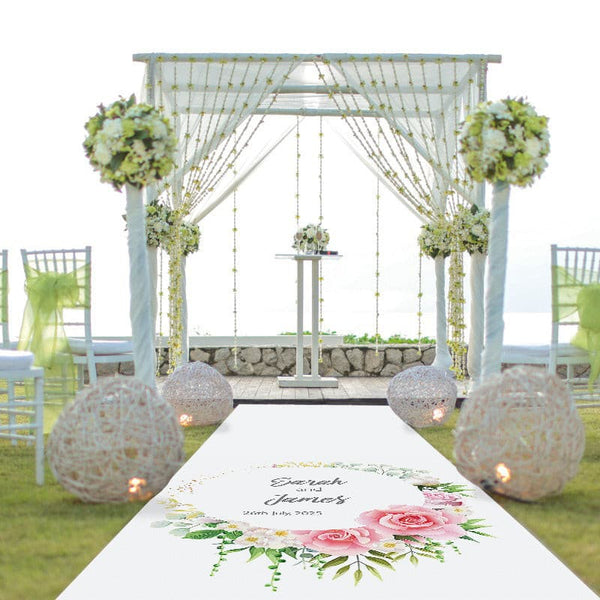 Floral Personalised Aisle Runner.