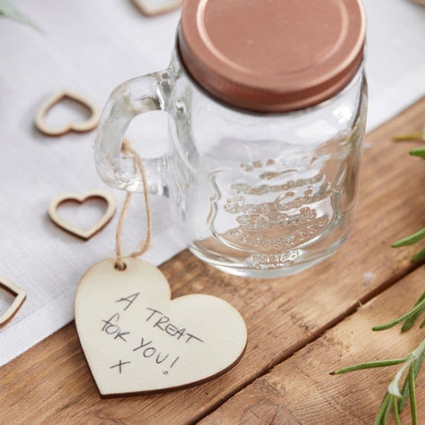 Wooden Heart Tags with Twine.