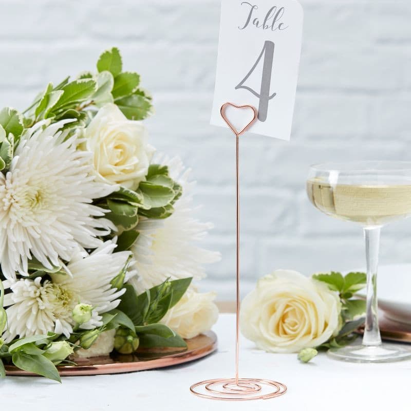 Rose Gold Table Number Holders.