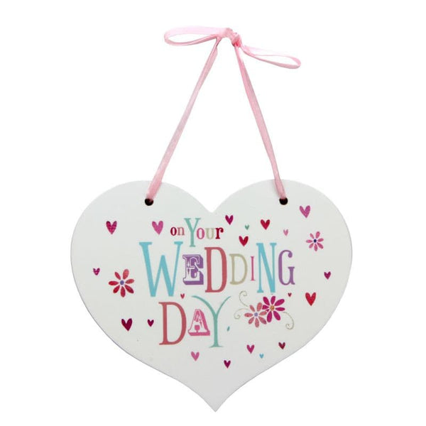 Hanging Heart Shaped Wedding Day Plaque.