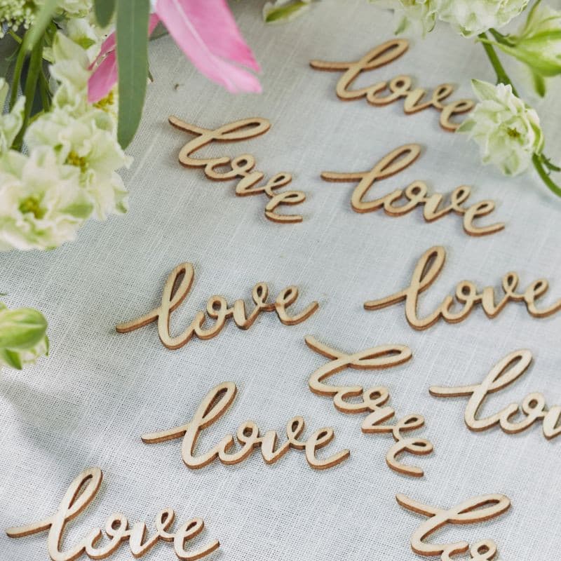 Love Words Wooden Table Confetti.