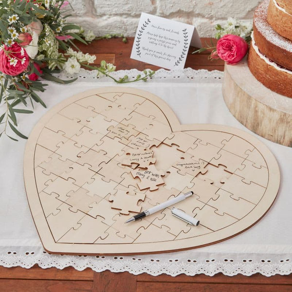Wooden Jigsaw Guestbook.