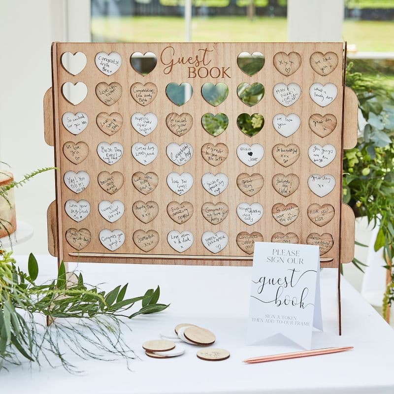 4 In a Row Wedding Guest Book Alternative.