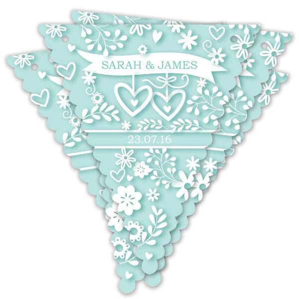 Personalised Hearts & Flowers Bunting.