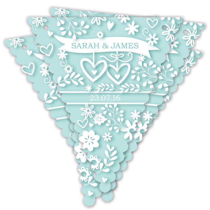 Personalised Hearts & Flowers Bunting.