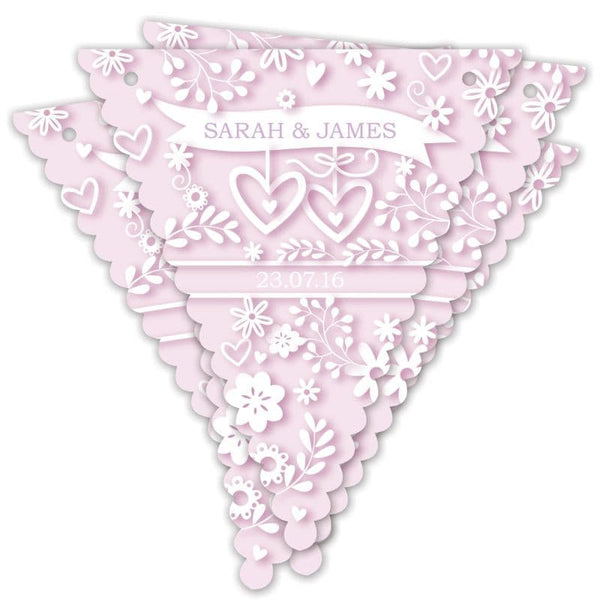 Personalised Hearts & Flowers Bunting.