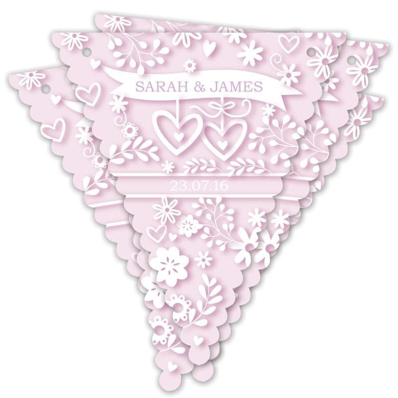 Personalised Hearts & Flowers Bunting.
