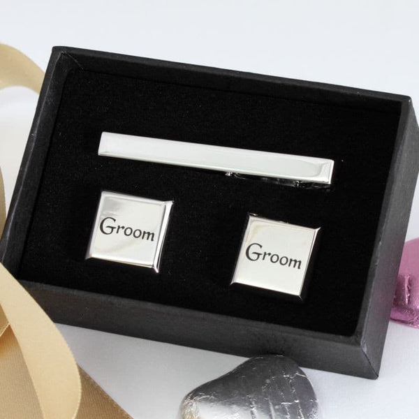 Groom Cufflinks & Tie Pin Gift Set.