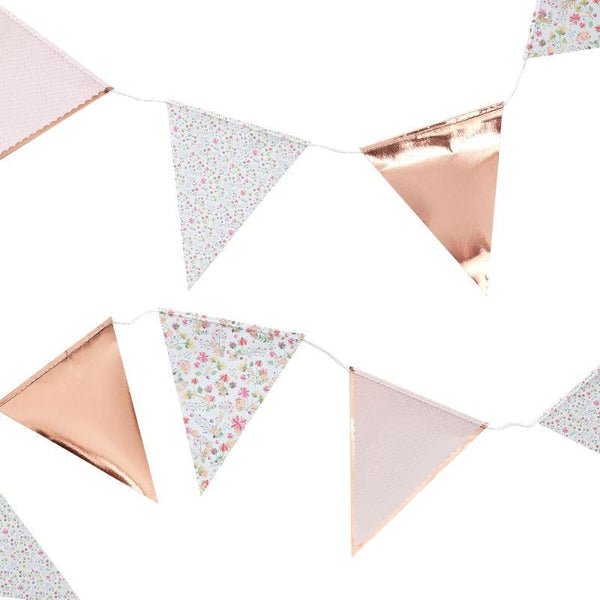 Rose Gold & Floral Bunting.