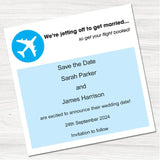 Holiday Ticket Save the Date Card.