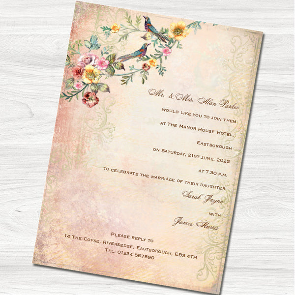 Timeless Wedding Evening Invitation - Back