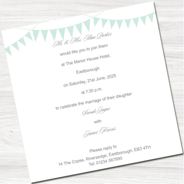 Sweet Heart Tree Wedding Evening Invitation - Inside